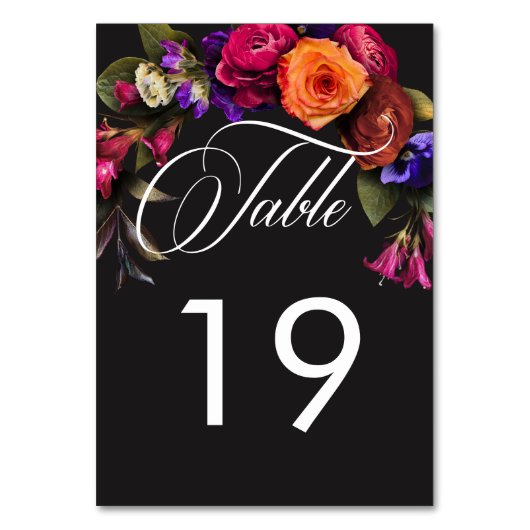 Elegant Moody Vibranly Harvest Details zur Blütenw Tischnummer (Rückseite)