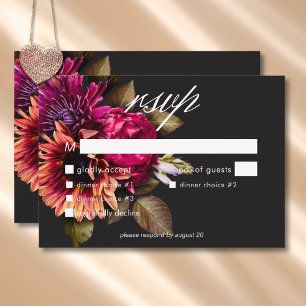 Elegant Moody Vibranly RSVP Karte