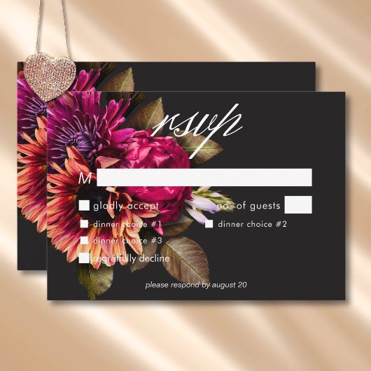 Elegant Moody Vibranly RSVP Karte