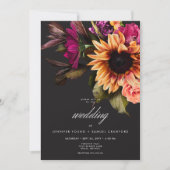 Elegant Moody Vibranly Sunset Floral Alles in alle Einladung (Vorderseite)