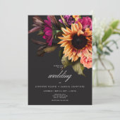 Elegant Moody Vibranly Sunset Floral Alles in alle Einladung (Stehend Vorderseite)