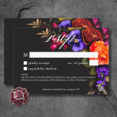 Elegant Moody Vibranly Sunset Floral No Dinner RSVP Karte