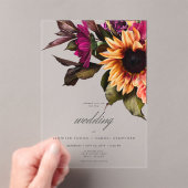 Elegant Moody Vibranly Sunset Floral Wedding Acryleinladungen (Insitu (Handheld))
