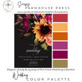 Elegant Moody Vibranly Sunset Floral Wedding Einladung