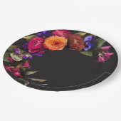 Elegant Moody Vibrant Harvest Blumendusche Pappteller (Schrägansicht)