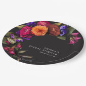 Elegant Moody Vibrant Harvest Blumendusche Pappteller (Schrägansicht)