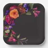 Elegant Moody Vibrant Harvest Blumendusche Pappteller (Vorderseite)