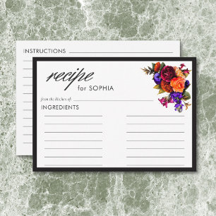 Elegant Moody Vibrant Harvest Blumenduschrei Rezep Begleitkarte
