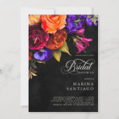 Elegant Moody Vibrant Harvest Floral Brautparty Einladung (Vorderseite)