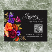 Elegant Moody Vibrant Harvest Floral Registry Begleitkarte