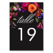Elegant Moody Vibrant Harvest Floral Tischnummer (Rückseite)