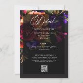 Elegant Moody Vibrant Harvest floral Two Sided Einladung (Rückseite)