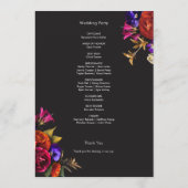 Elegant Moody Vibrant Harvest Floral Wedding Programm (Rückseite)