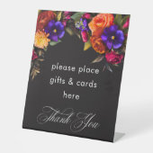 Elegant Moody Vibrant Harvest Floral Wedding Sockelschild (Vorderseite)