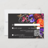 Elegant Moody Vibrant Harvest QR Code RSVP Karte (Vorderseite)
