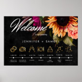 Elegant Moody Vibrant Sunset Blumenorden Poster (Vorne)