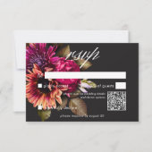 Elegant Moody Vibrant Sunset Floral QR Code RSVP Karte (Vorderseite)