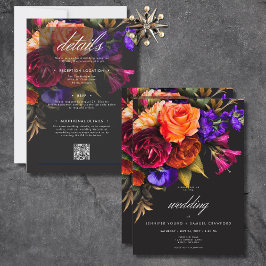 Elegant Moody Vibranvest Harvest Floral Alles in e Einladung