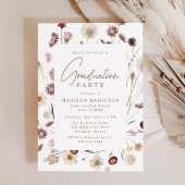 Elegant Moody Wildblumen Graduation Party Einladung