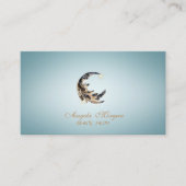 Elegant Moon Feather Blue Visitenkarte (Vorderseite)