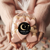 Elegant Moon Gold Black Celestial Gold Vielen Dank Runder Aufkleber