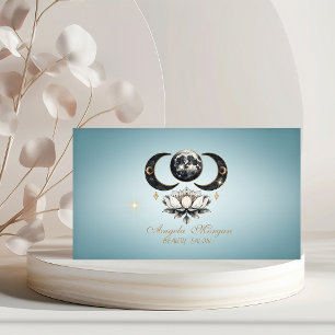 Elegant Moon Lotus Blue Visitenkarte