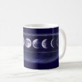 Elegant Moon Phases Galaxy Pattern Coffee Mug Kaffeetasse (VorderseiteRechts)