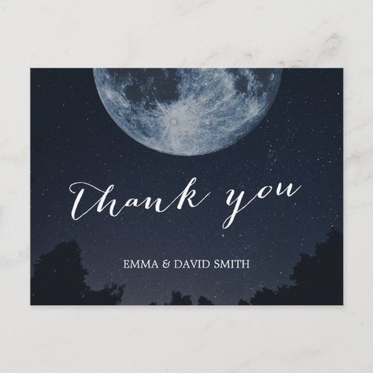Elegant Moon & Stars Wedding Vielen Dank Postkarte (Vorderseite)