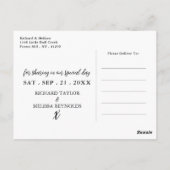 Elegant Moonlit Beach Wedding Vielen Dank Postkarte (Rückseite)