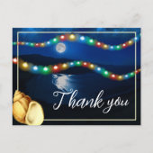 Elegant Moonlit Beach Wedding Vielen Dank Postkarte (Vorderseite)