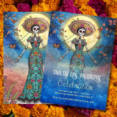Elegant Moonlit Catrina Día de Muertos Celebration Einladung