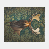 Elegant Moose William Morris Inspiriert Fleecedecke (Vorderseite (Horizontal))