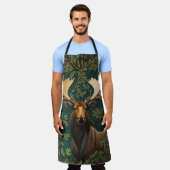 Elegant Moose William Morris Inspiriert Schürze (Getragen)