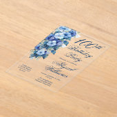 Elegant Morning Glory Blue Floral 100th Birthday  Acryleinladungen (Ablage )