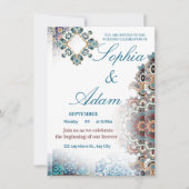 Elegant Moroccan Tile Wedding Invitation Einladung (Vorderseite)