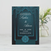 Elegant Moroccan Wedding Invitation Einladung (Stehend Vorderseite)