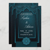 Elegant Moroccan Wedding Invitation Einladung (Vorne/Hinten)
