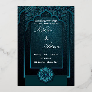 Elegant Moroccan Wedding Invitation Folieneinladung