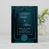 Elegant Moroccan Wedding Invitation Folieneinladung (Stehend vorne)
