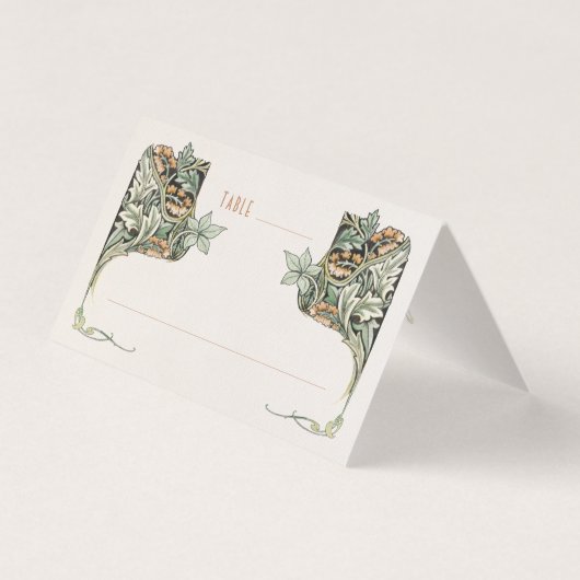Elegant Morris-Inspired Wedding Table Cards (Vorderseite)