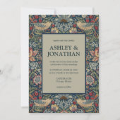 Elegant Morris Strawberry Theif Muster Hochzeit Einladung (Vorderseite)