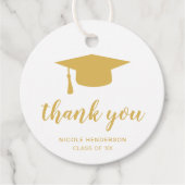 Elegant Mortar Board Vielen Dank Gold Abschluss Geschenkanhänger (Vorderseite)