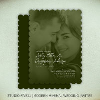 Elegant Moss Green Duotone Foto Wedding
