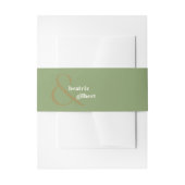 Elegant Moss Green Monogram Minimal Wedding Einladungsbanderole (Vorderseite Beispiel)