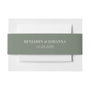 Elegant Moss Green Wedding Custom Einladungsbanderole
