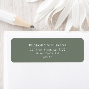 Elegant Moss Green Wedding Rücksendeadresse