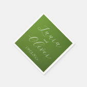 Elegant Moss Green Wedding Serviette (Ecke)