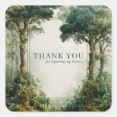 Elegant Mossy Forest Ancient Tree Rustic Quadratischer Aufkleber (Vorderseite)