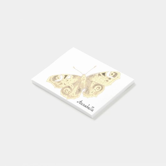 Elegant Moth i Sepia Design Post-it Klebezettel (angewinkelt)