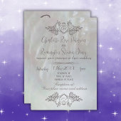 Elegant Mother-of-Pearl Lilac/Gray Wedding Einladung
